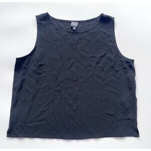 Eileen Fisher Black Silk Tank Top Petite Large
